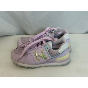 New Balance 574 Lavender Glitter Sneakers-Girl’s 13